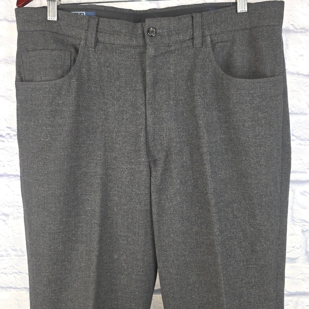 Vintage Polo Ralph Lauren Men Wool Blend Trousers Gray Made in USA Size 36X31